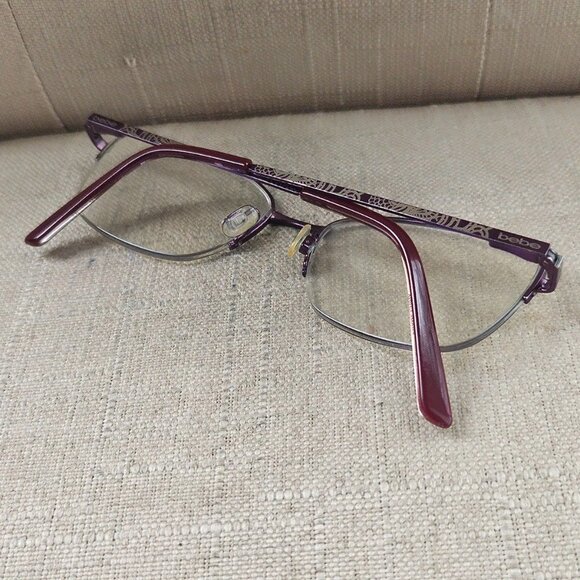 bebe Women Eyeglasses Frame Plum Tone BB5188 Half Rim Glasses Frame 53[]17 140 - Picture 9 of 14